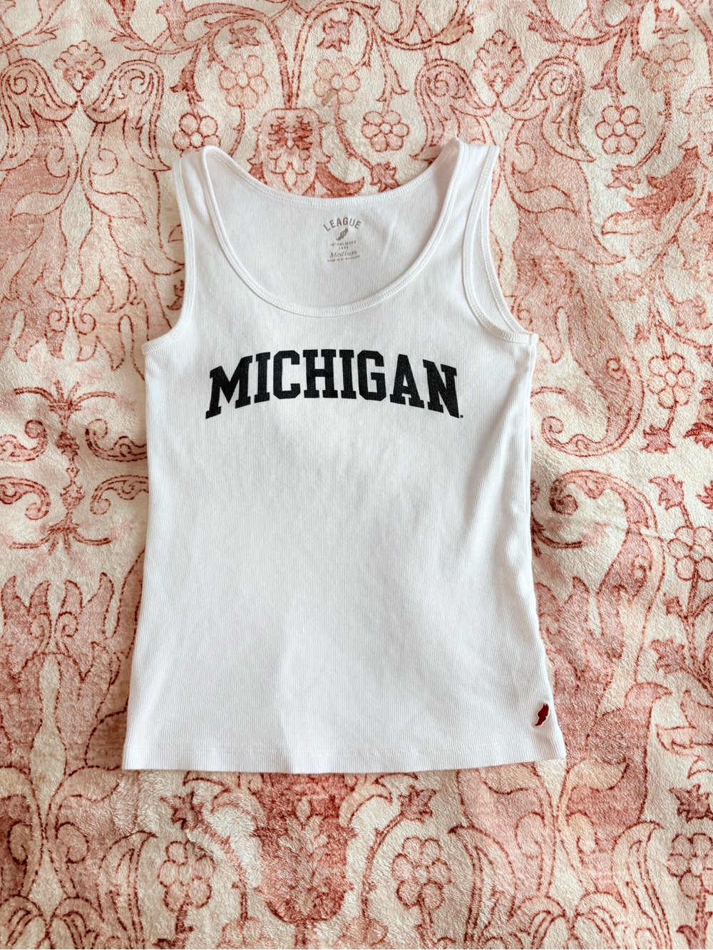 League White Michigan Scoop Neck Tank Top